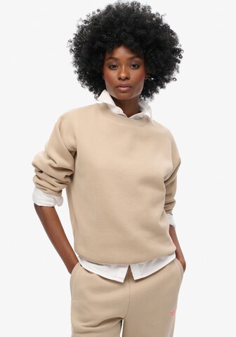 Sweat-shirt 'Essential' Superdry en beige : devant