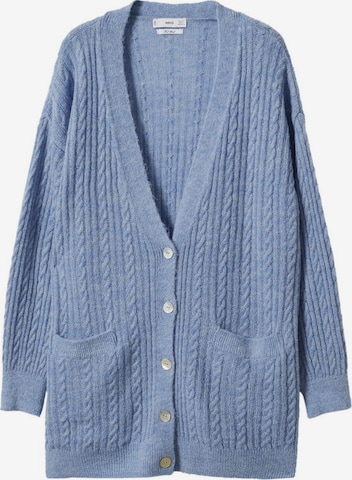 MANGO Gebreid vest in Blauw: voorkant