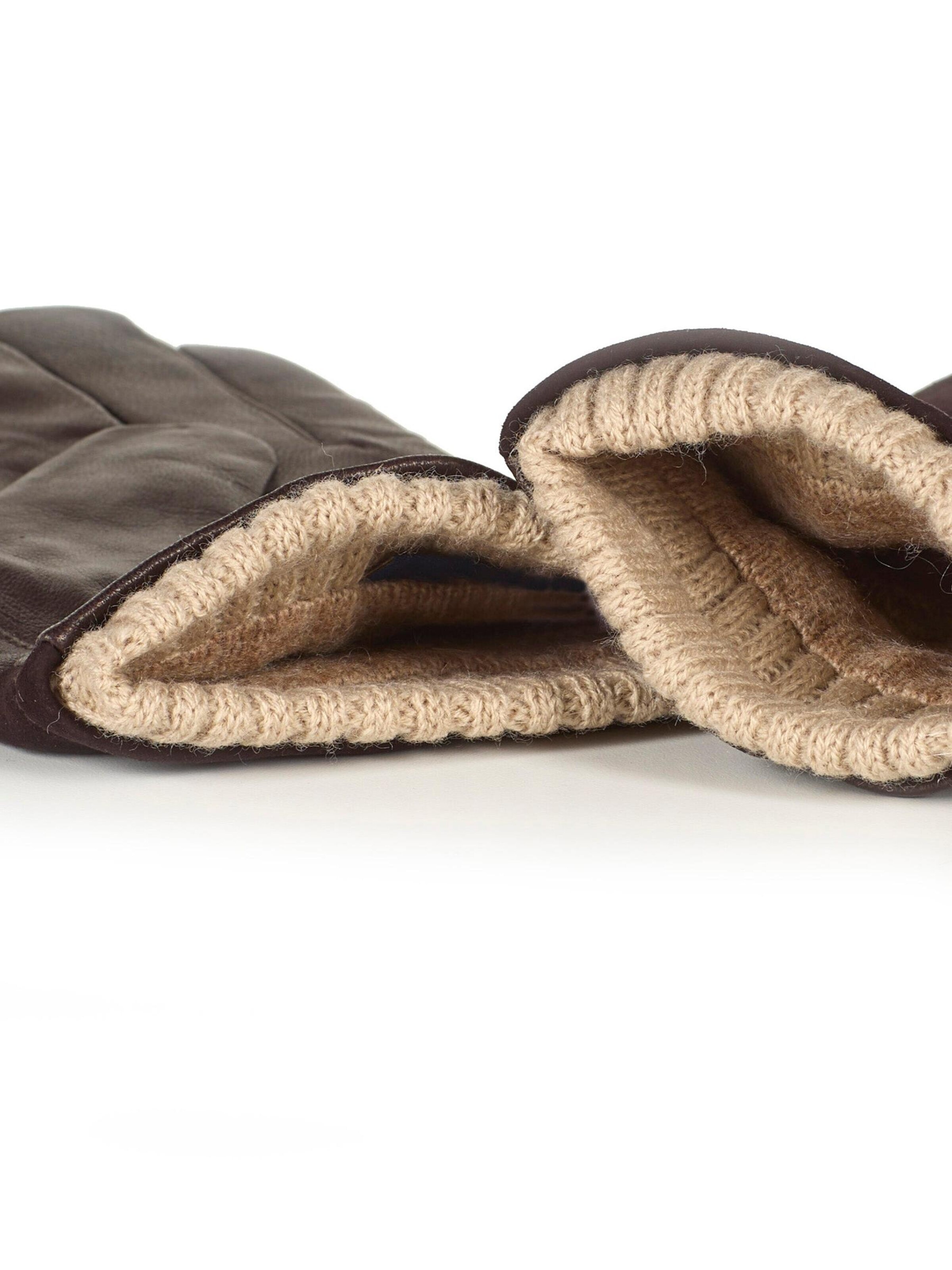 Howard London - Guantes con dedos 'Leather Gloves Bob Dark Brown' en marrón