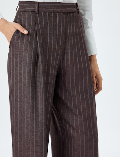 Koton Pleat-Front Pants in Wine red / White, Item view