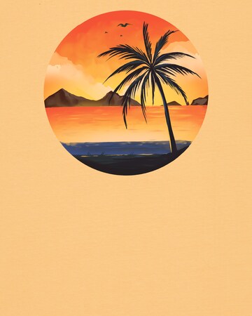 T-Shirt 'Sunset on palm beach' Watapparel en jaune