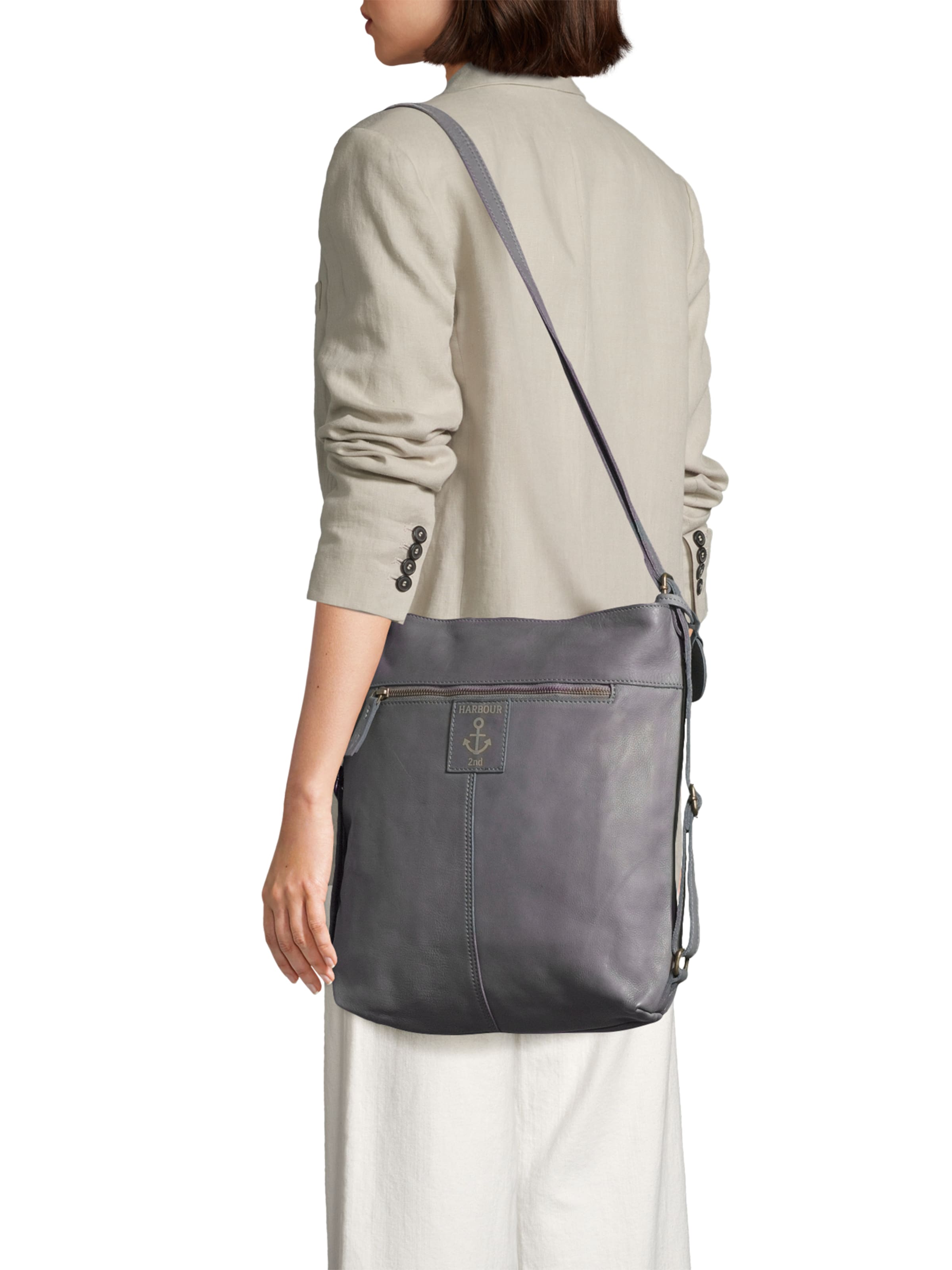 Harbour 2nd - Bolso de hombro 'Nora' en gris: frente