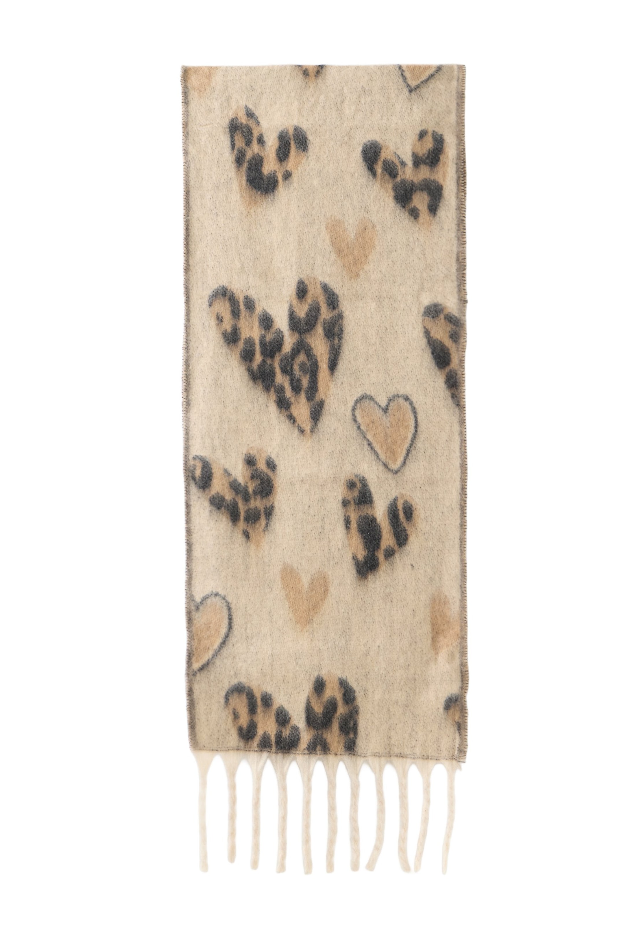 Zwillingsherz Scarf 'Herzen' in Beige: front