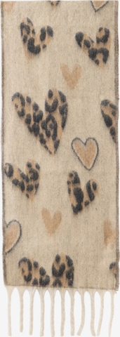 Zwillingsherz Schal 'Herzen' in Beige: Vorderseite