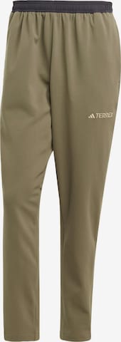 ADIDAS TERREX Loose fit Workout Pants in Green: front