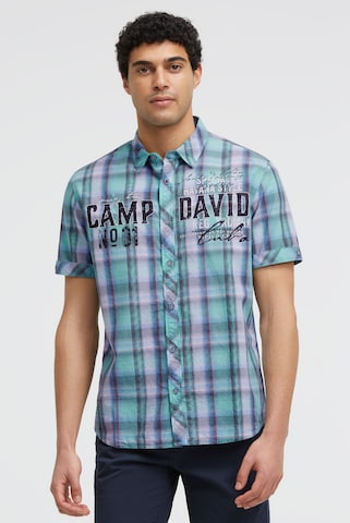 CAMP DAVID Regular fit Button Up Shirt in Blue: front