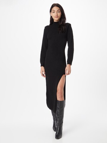 NA-KD Knitted dress in Black: front