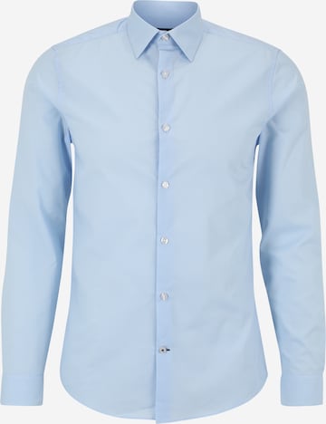 BURTON MENSWEAR LONDON Slim fit Button Up Shirt in Blue: front