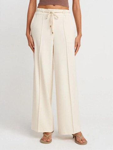 Dilvin Wide leg Pants in Beige: front