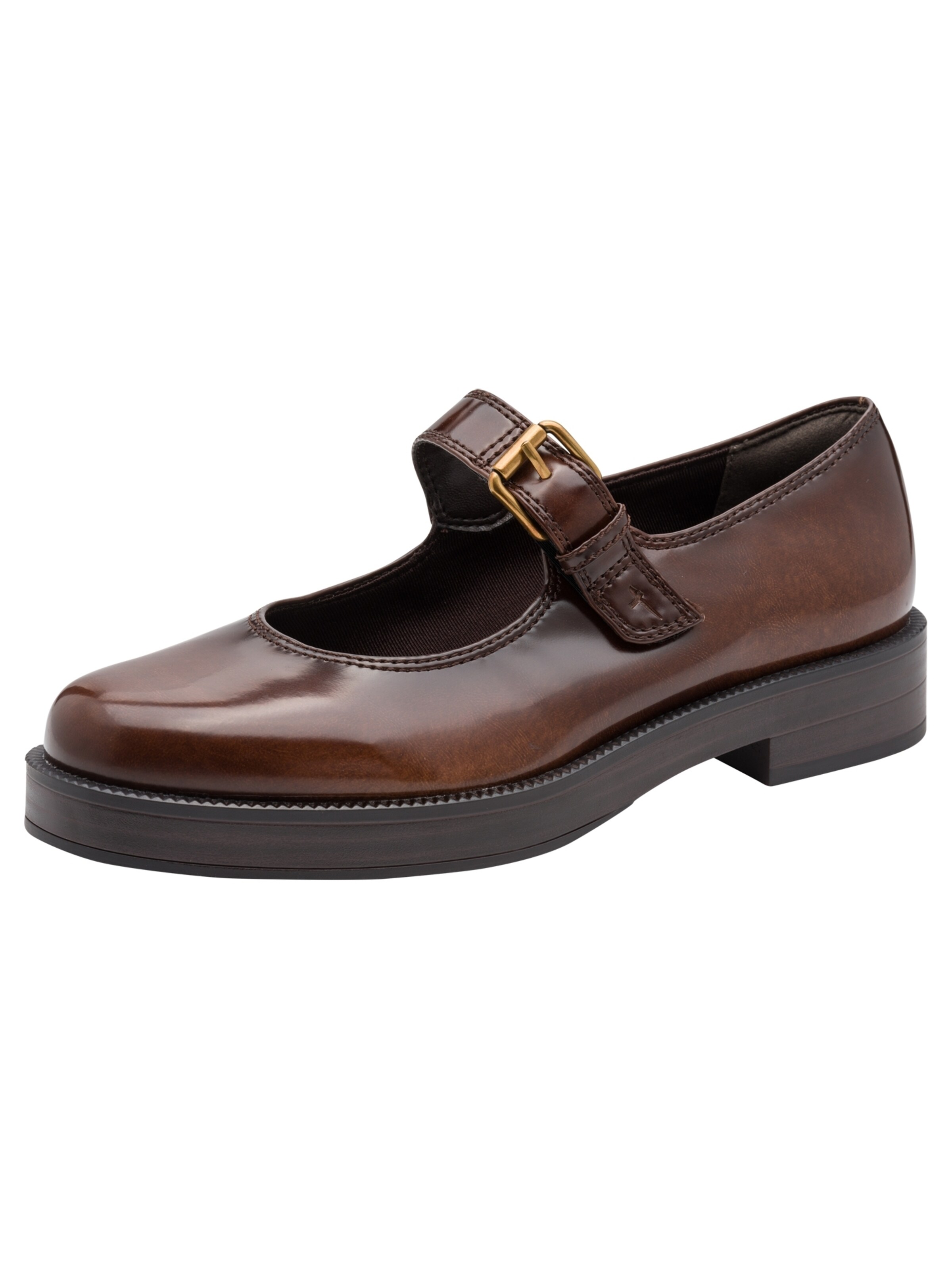 Tamaris Strap ballerina in Brown: front