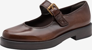 Tamaris Strap ballerina in Brown: front