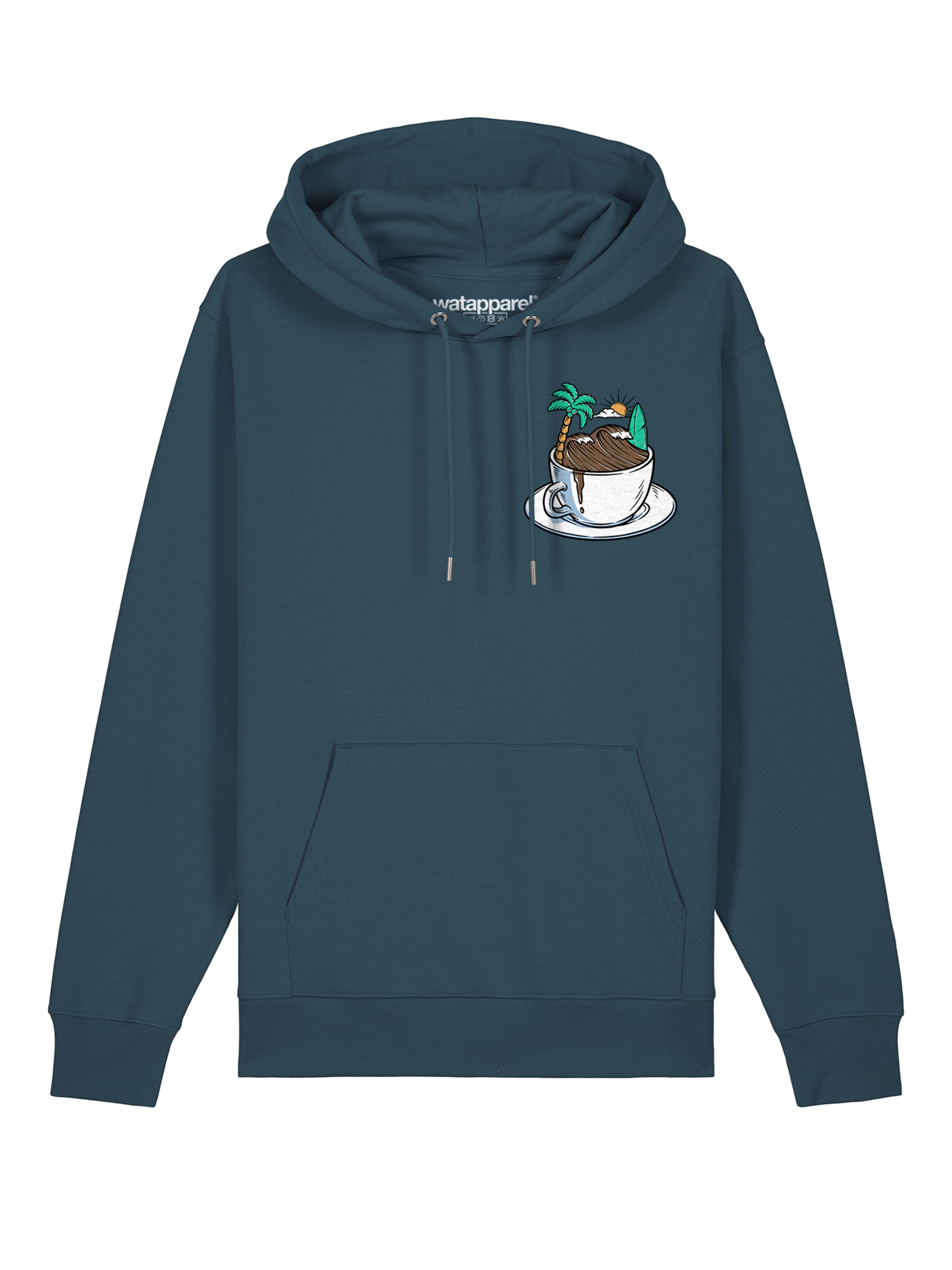 Sweat-shirt 'Coffee Waves' Watapparel en vert : devant