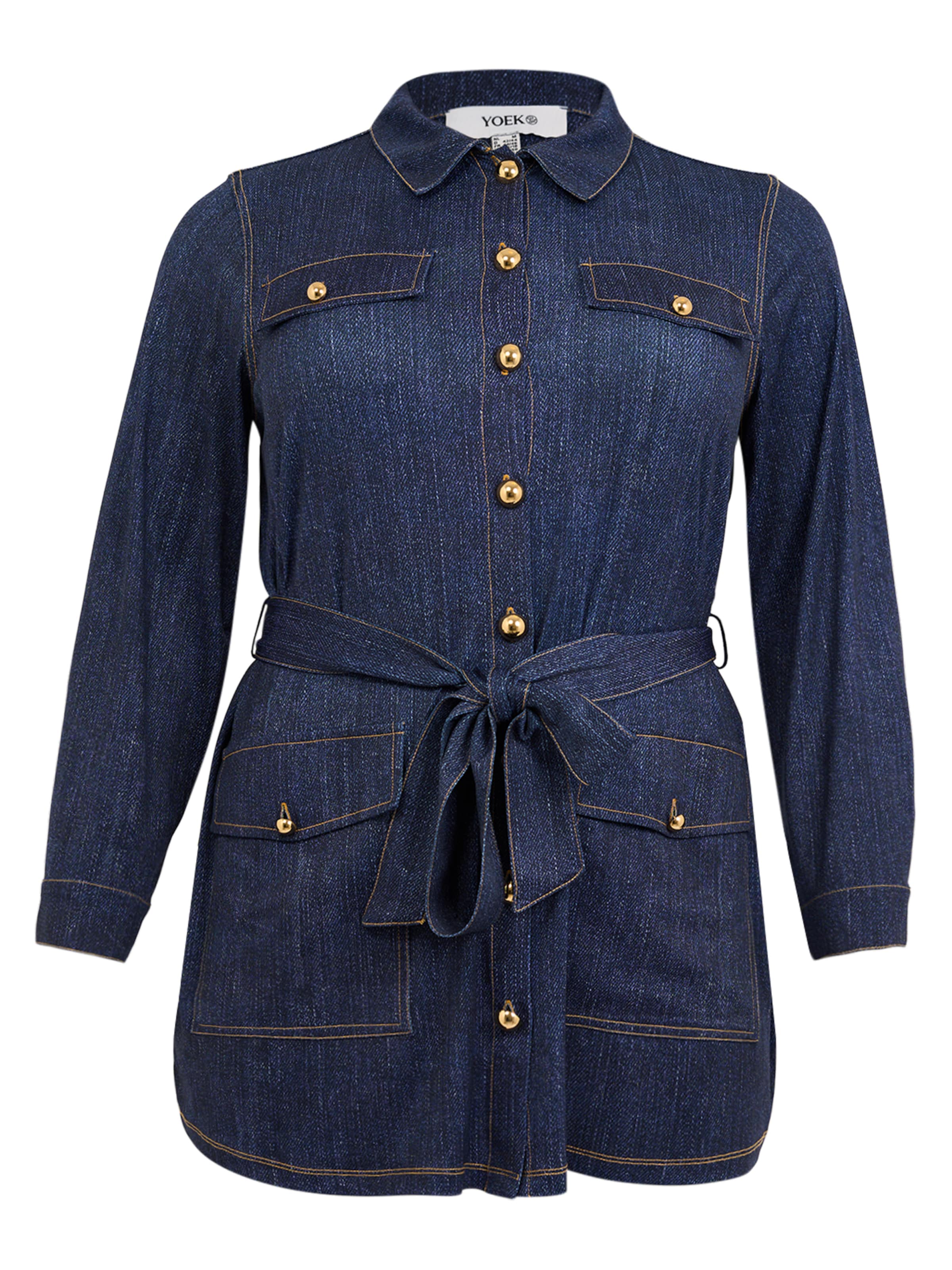 YOEK Tussenjas in Blauw: voorkant