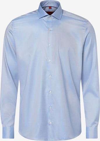 Finshley & Harding Slim fit Zakelijk overhemd in Blauw: voorkant