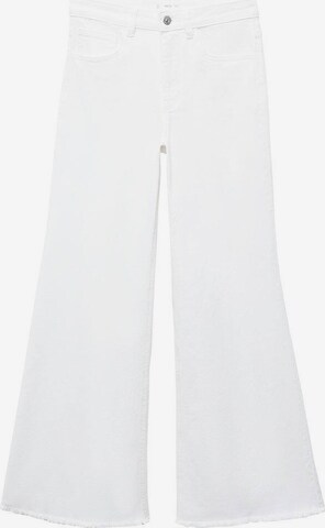 MANGO TEEN Wide leg Jeans in White: front