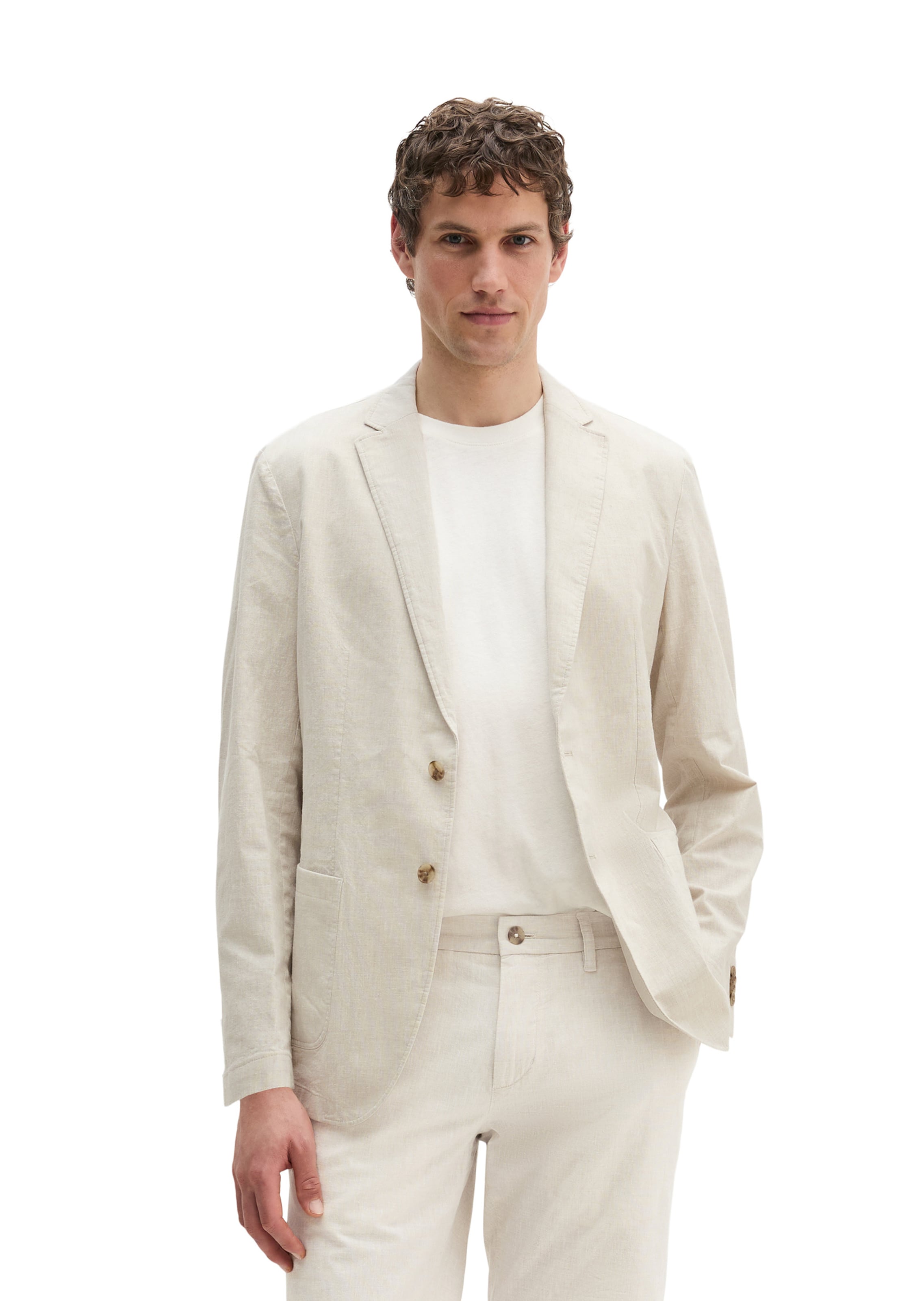 Marc O'Polo Comfort fit Suit Jacket in Beige: front