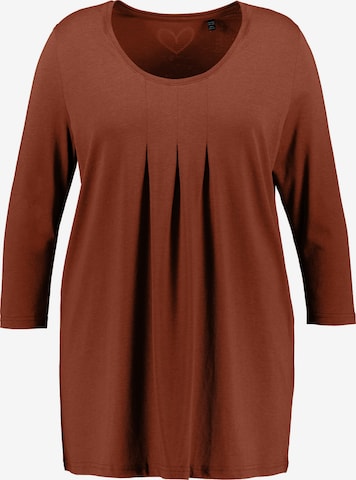 T-shirt Ulla Popken en marron : devant