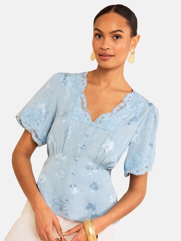 love & roses Μπλούζα σε μπλε: μπροστά