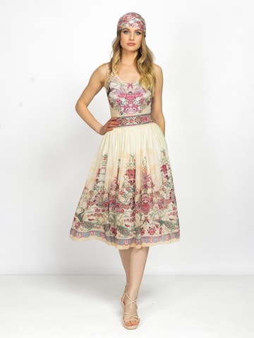 JIORO Sukně 'PAISLEY RED' – mix barev