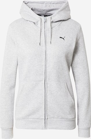 Veste de survêtement 'Essential' PUMA en gris : devant