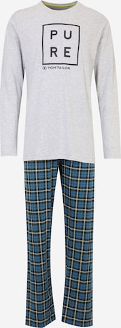 TOM TAILOR Long Pajamas in Blue: front