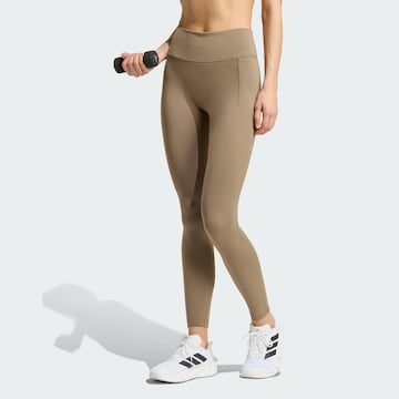 Skinny Pantalon de sport 'Optime' ADIDAS PERFORMANCE en beige : devant