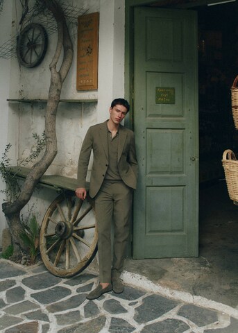 MANGO MAN Regular Chino Pants 'Eden' in Green
