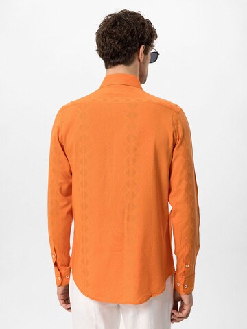 Antioch Regular fit Button Up Shirt in Orange