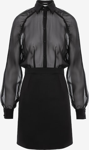 Abito 'Gathered Raglan' di AVENUE N°29 in nero: frontale