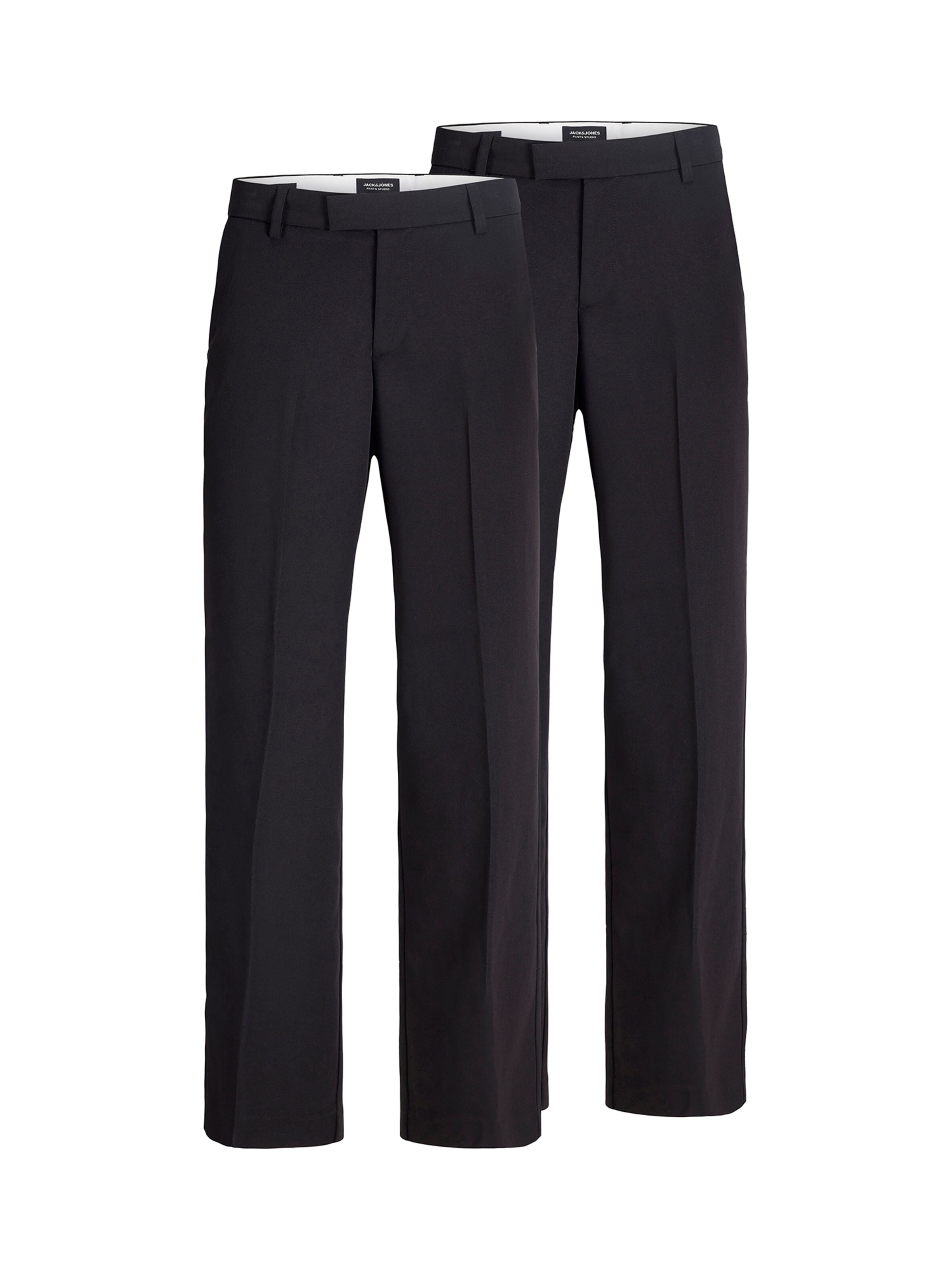 JACK & JONES Wide leg Pantalon 'JPSTBILL' in Zwart: voorkant