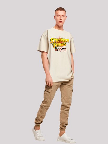 T-Shirt 'Stranger Things Comic Heads Netflix TV Series' F4NT4STIC en beige