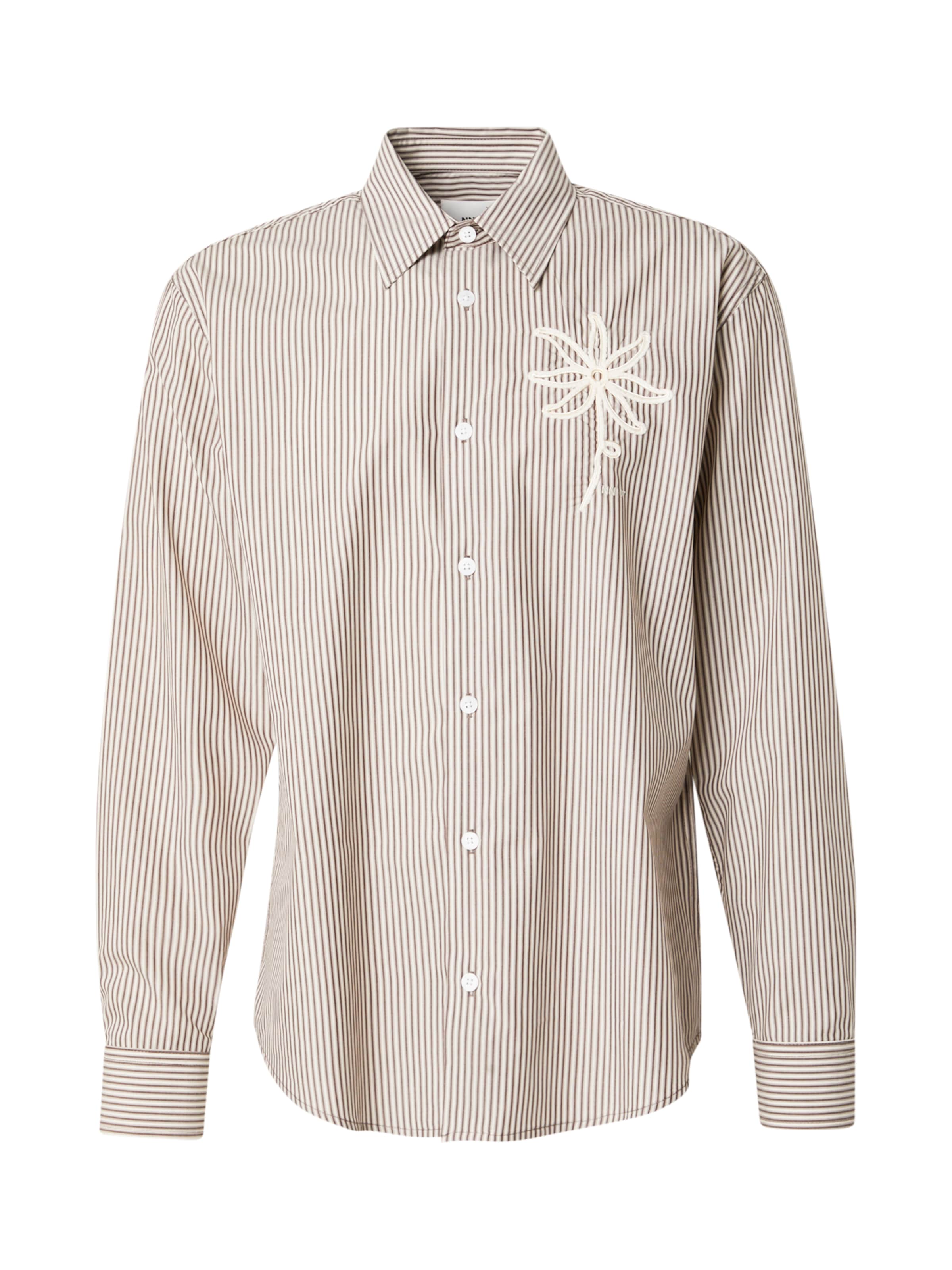 NN07 Klasický střih Košile 'Quinsy' – hnědá: přední strana