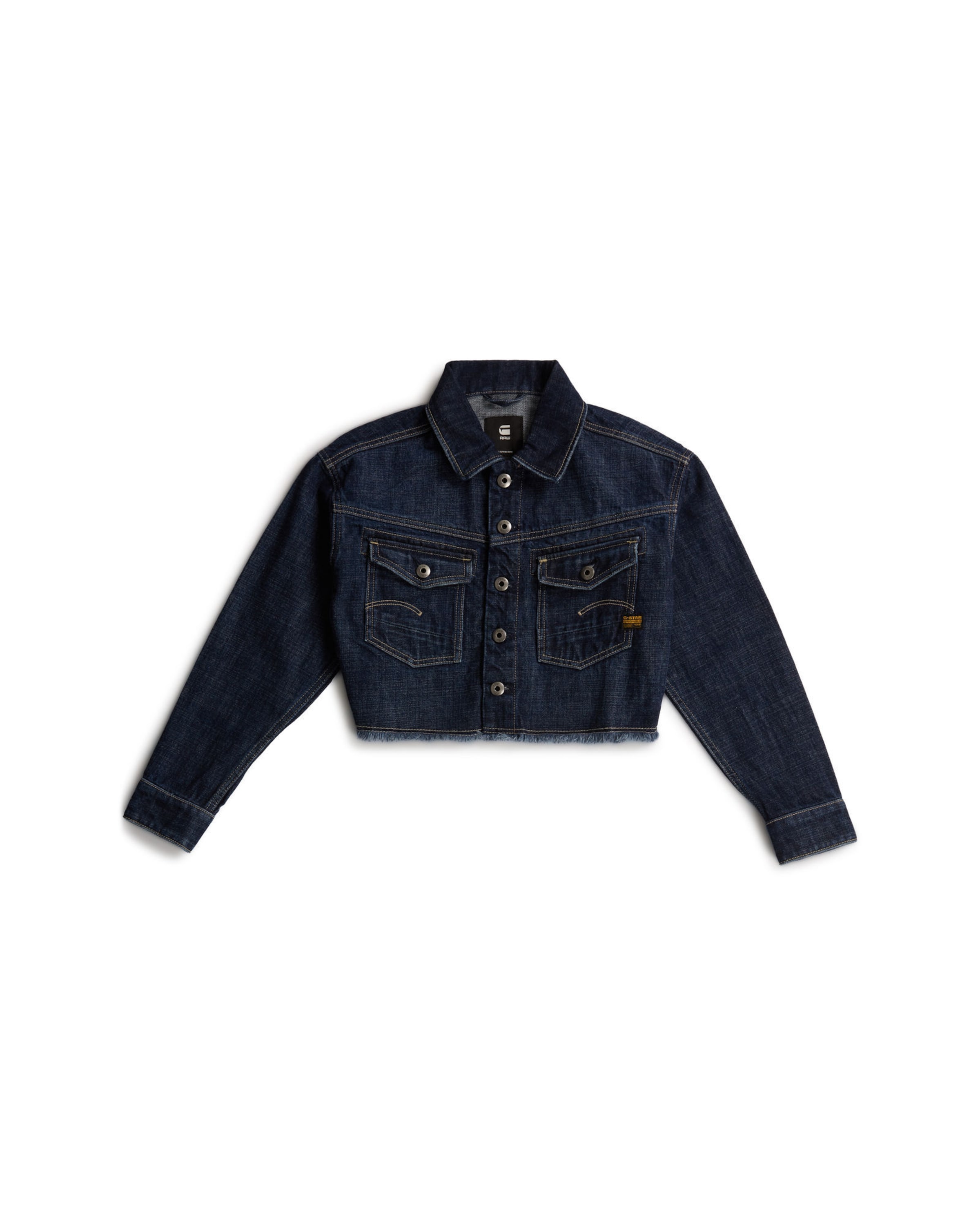 G-STAR Jacket - 'Girls Cropped Denim Jacket' in Blau: Vorderseite