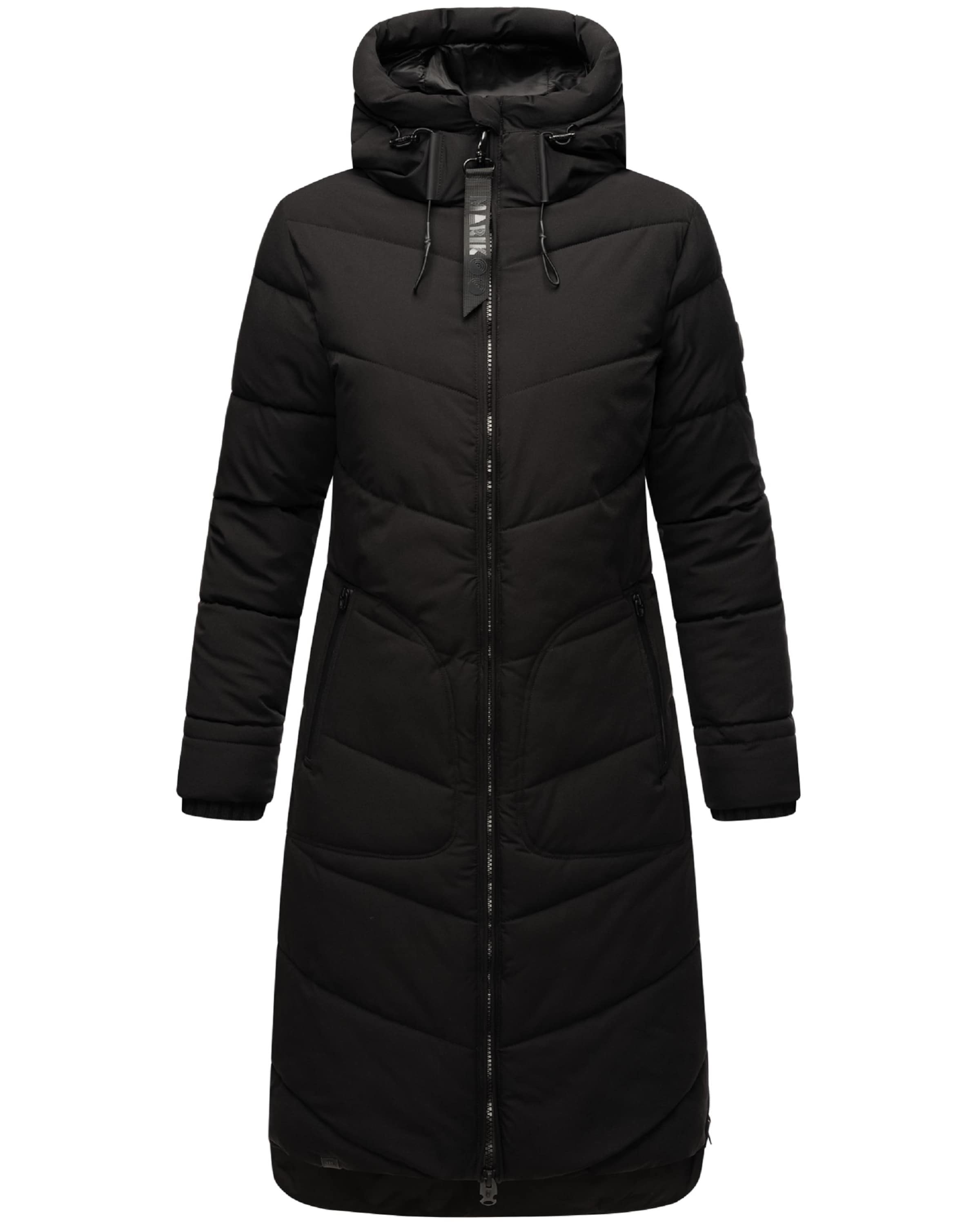 MARIKOO Wintermantel 'Benikoo' in Zwart: voorkant