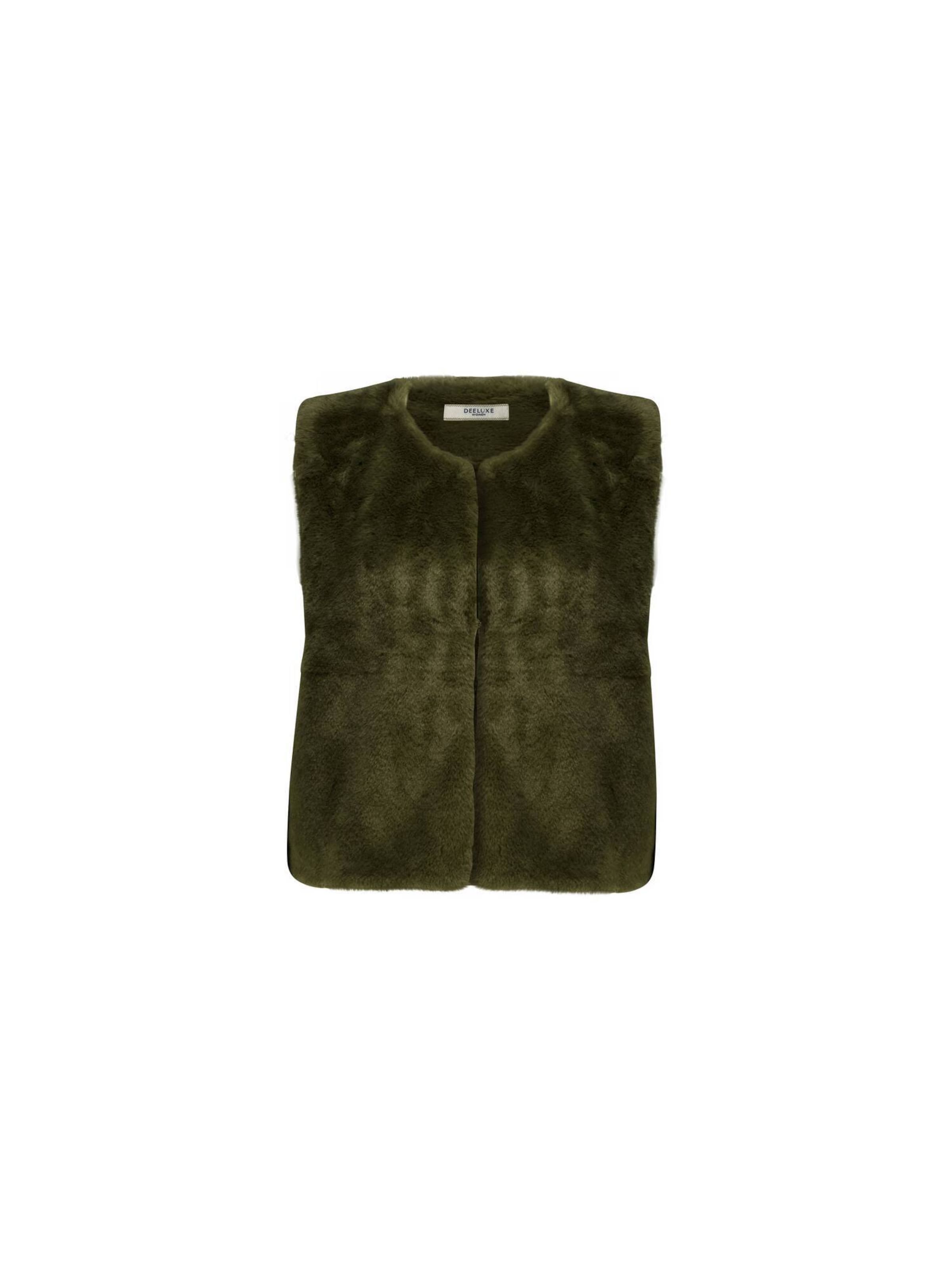 Deeluxe Bodywarmer 'Fuzzy' in Groen: voorkant