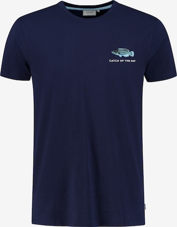 Shiwi T-Shirt 'CATCH OF THE DAY' in Blau: predná strana