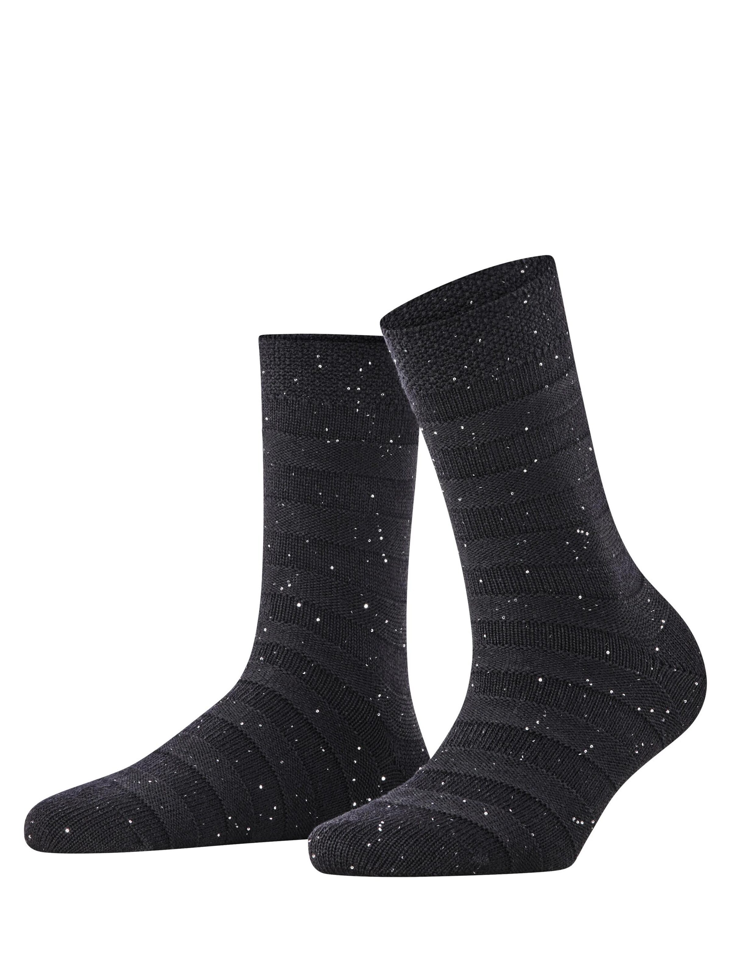 FALKE Socken 'Sparkle Stripes'‌‌‌‌‌ in Schwarz: Vorderseite