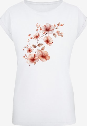 T-shirt 'Rosa Blumenzweig 3D' F4NT4STIC en blanc : devant