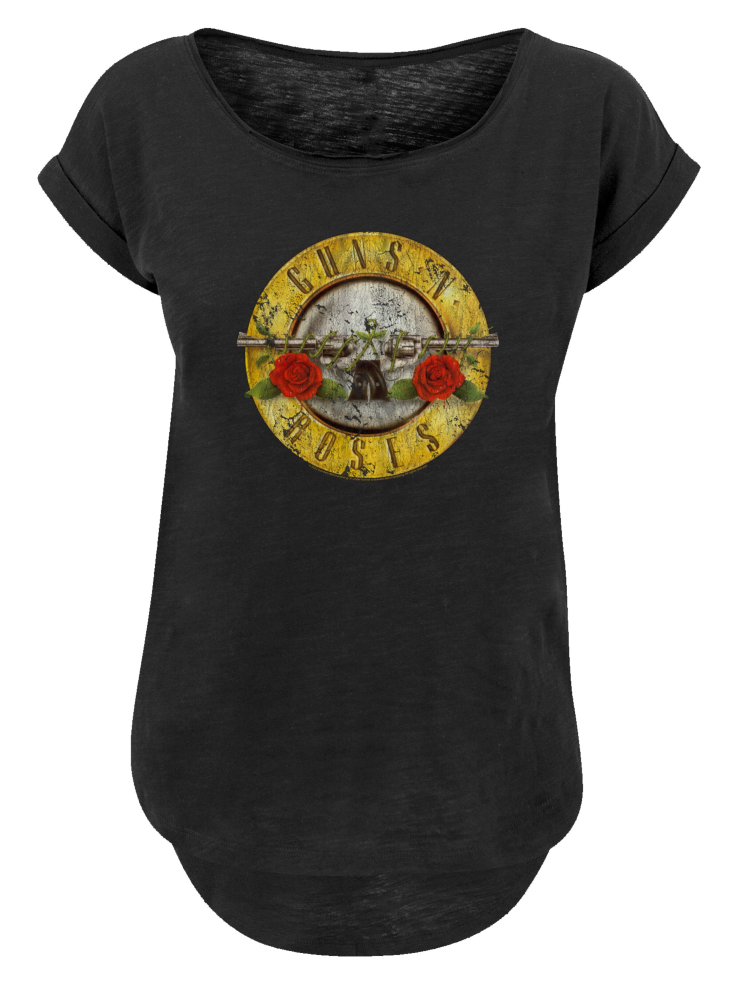 T-shirt 'Guns 'n' Roses Vintage Bullet Logo' F4NT4STIC en noir : devant