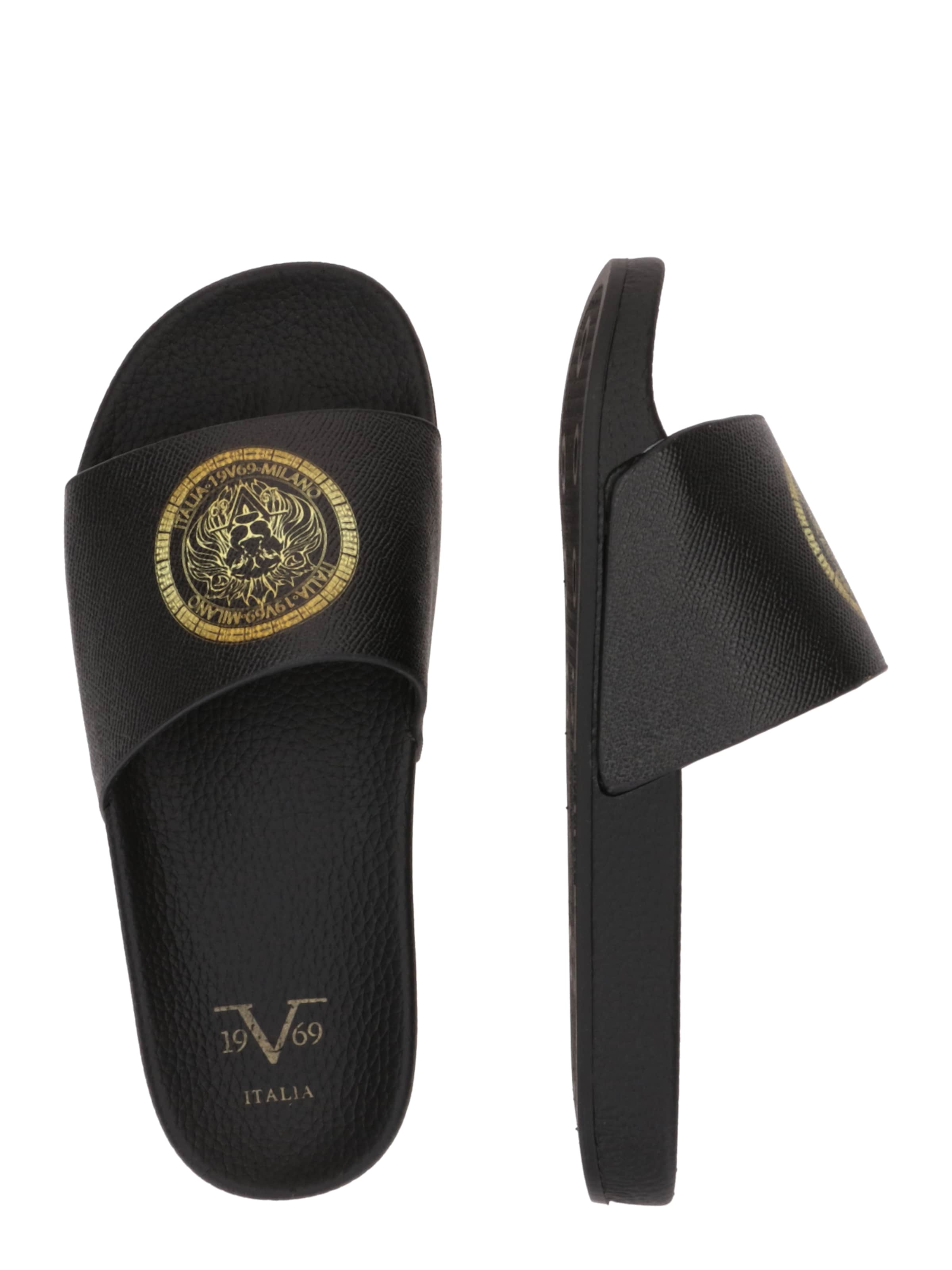 Mule 'Luu' 19V69 ITALIA en noir : sur le côté