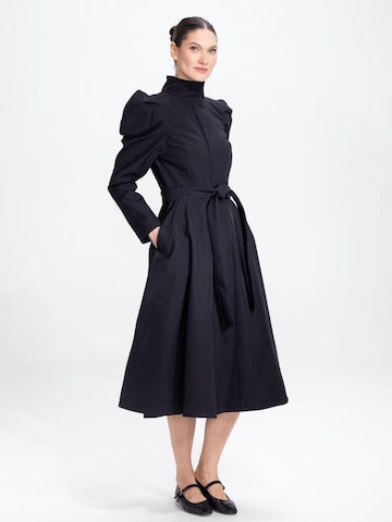 RainSisters Between-seasons coat 'Baloon-Style Sleeves' in Black