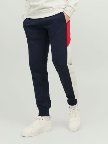 JACK & JONES Tapered Pants in Blue: front