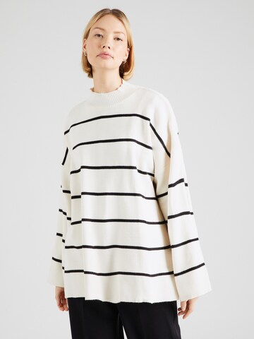 Happiness İstanbul Oversized trui in Beige: voorkant