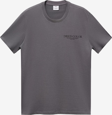 MANGO MAN T-Shirt 'FLOWERS' in Grau: predná strana