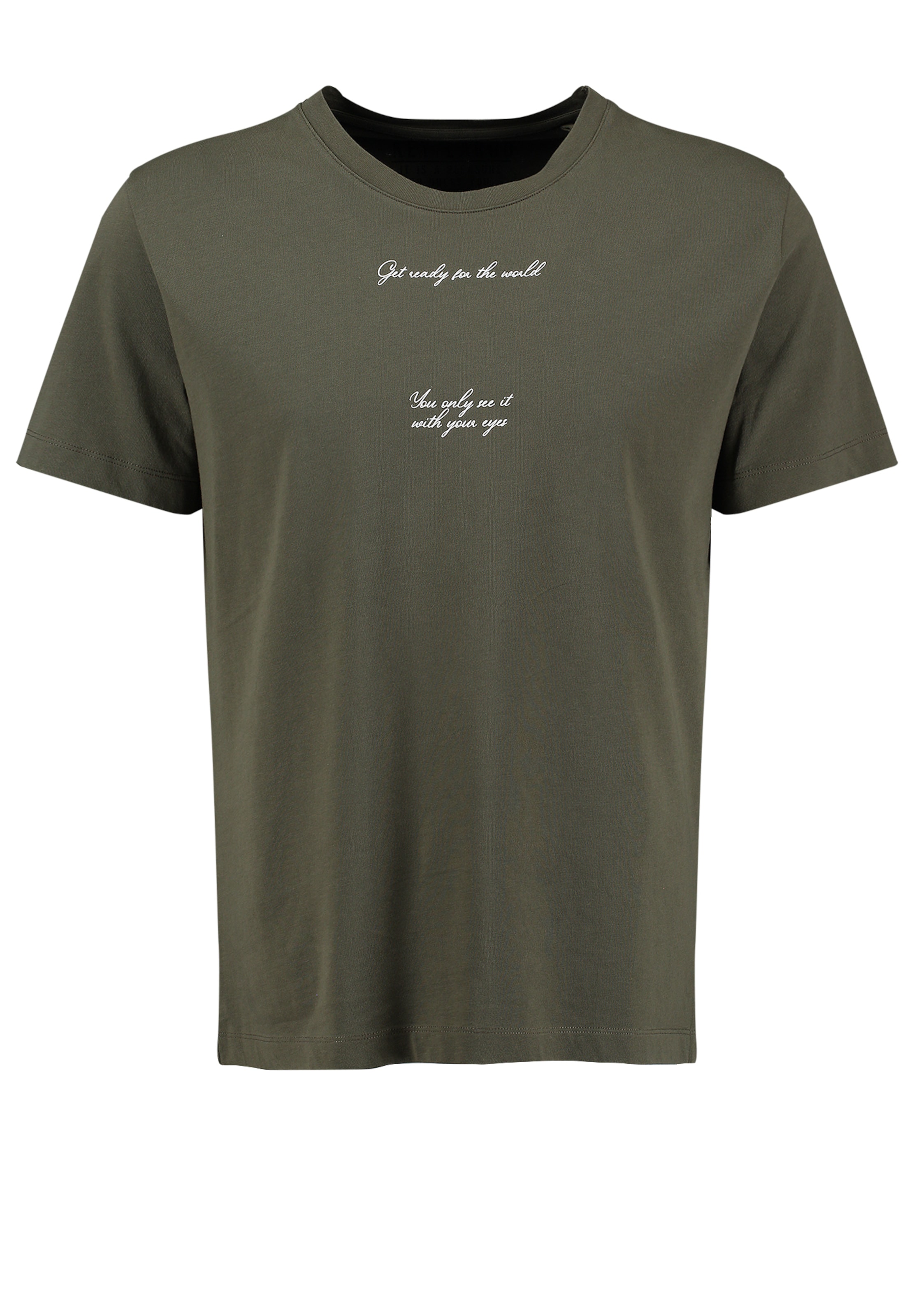 Key Largo Тениска 'Postcard' в зелено: отпред