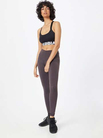 NEBBIA Skinny Workout Pants 'HERO' in Brown