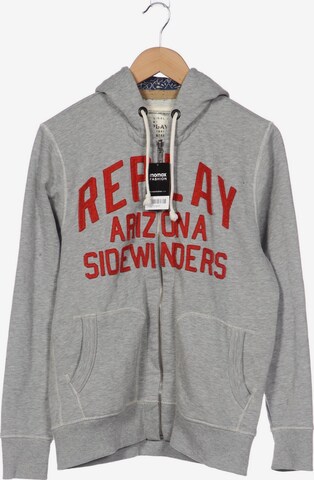 REPLAY Sweatshirt & Zip-Up Hoodie in M in Grey: front