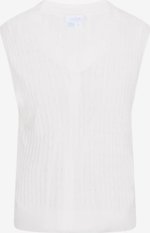 usha BLUE LABEL Вязаная жилетка в Белый: спереди