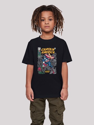 F4NT4STIC Shirt 'Marvel Captain America Album Issue Cover' in Zwart: voorkant