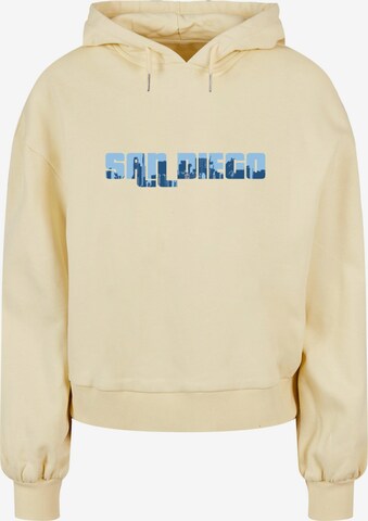 Merchcode Sweatshirt 'Grand San Diego Skyline' in Yellow: front